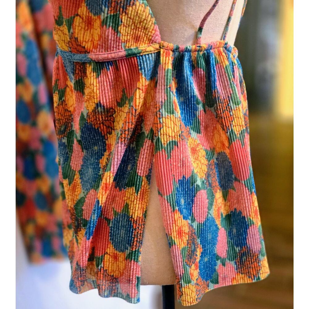 ZARA 2pc Multicolor Summer Floral Pleated Top & Pleated Pants size L - Picture 10 of 16